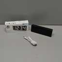 KeeKit Digital Alarm Clock, LED Display, Temperature, Time, Snooze, Voice Control, 3 Alarm Settings, Adjustable Brightness, 6.5Inch, Black