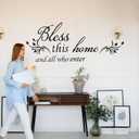 3 Sheets Motivational Wall Decor, Bless This Home Wall Decor, Inspirational Decals, Live,Love,Laugh, Bible Verses Wall Sticker Decorations for Living Room Family