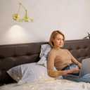 Gold Vintage LED Wall Sconce Set of 2, Wireless Battery Powered Wall Sconce with Remote Control, Dimmable Lighting for Bedroom, Hallway, Farmhouse Indoor Wall Sconce