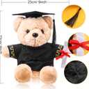 Bear with Graduation Cap Toys Class of 2026 Plush Stuffed Teddy Bear Animal Dog Cap and Gown with Greeting Card and Bag for Graduation Day Gift(Black)