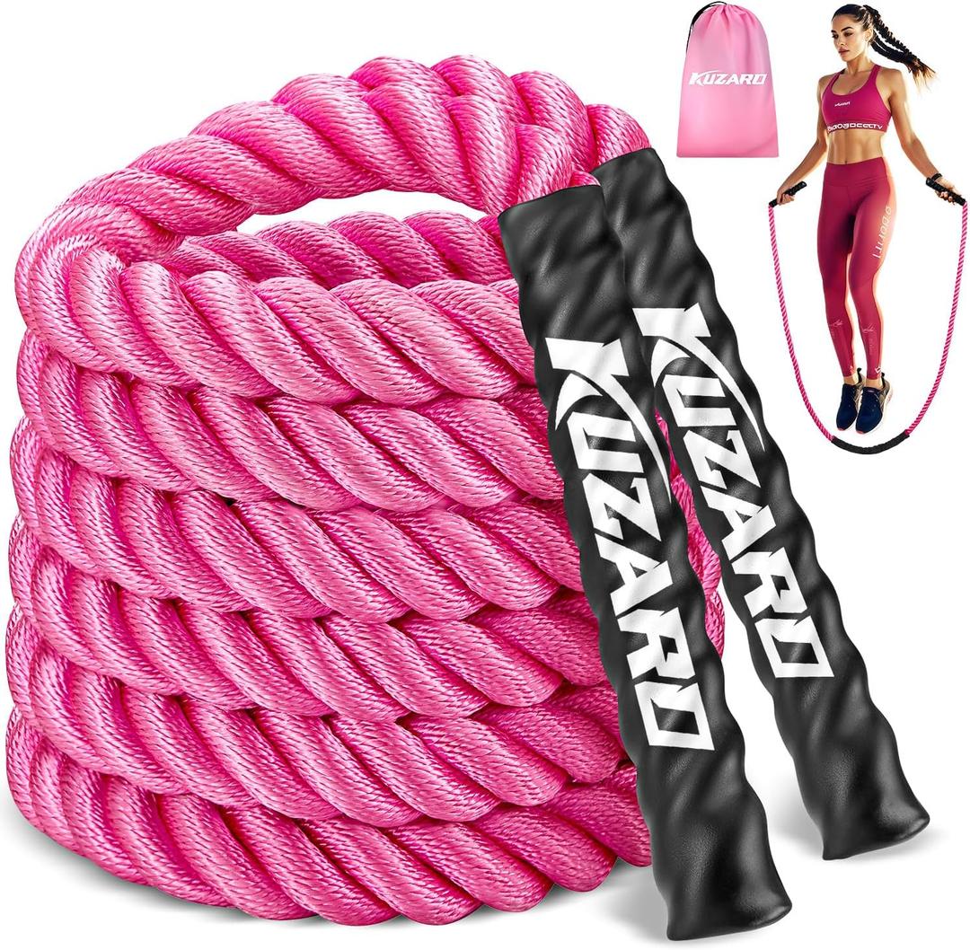 Jump Rope, Weighted Jump Rope for Women, Heavy Jump Ropes for Fitness, Home Gym Exercise Equipment, Adult Skipping Rope for Improve Strength, Weight Loss, Boxing Training,Total Body Workout Equipment (Pink 1.5lb)