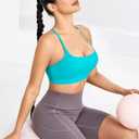 RUNNING GIRL Y-Back Sports Bras for Women, Medium Impact Wirefree Padded Bra Workout Crop Top Longline Sports Bra Push up (Blue, XXL)