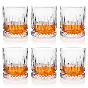 Cambareign Whiskey Glasses Set of 6, 11oz Old Fashioned Cocktail Glasses, Lead-free Crystal Scotch Bourbon Glass, Whiskey Tumblers for Scotch Bourbon