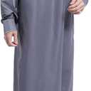 Qianliniuinc Muslim Islamic Pakistan Dubai Abaya Thobe Middle East Style Embroidered Men's Clothing M