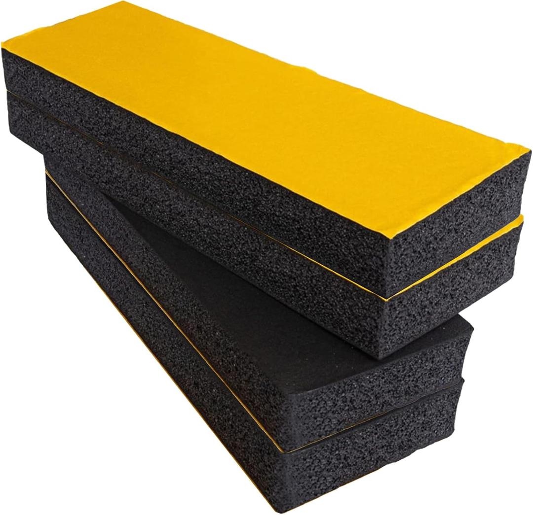 4 Packs 11.8x4x1.2 inch Car Door Anti Scratch Self Adhesive Foam Parking Protector Compatible with Garage Wall (Black)