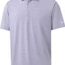 Rouen Polo Shirts for Men Dry Fit Performance Heather Stripe Golf Polo Moisture Wicking Lightweight Breathable Golf Shirts (Medium)