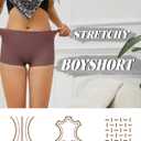CUTE BYTE Womens Seamless Boy Shorts Underwear Soft Stretch No Show Boxer Shorts Briefs Panties for Ladies 4 Packs (L)