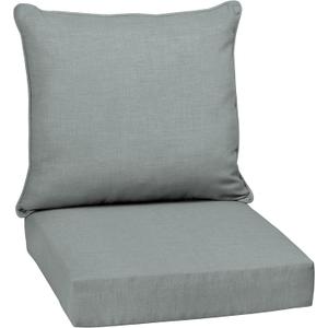Arden Outdoor Deep Seat Cushion Set, 24 in x 24 in, Weather-Proof, Rain-Proof, Fade Resistant Patio Cushion for Chair, Sofa, and Couch Stone Grey Leala