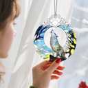 Christmas Ornaments: Stained Glass Ornament, Christmas Tree Ornament, Hanging Ornaments for Home Decor & Xmas Tree Decorations  Exquisite Holiday Decor, Gifts & Holiday Present - Wolf