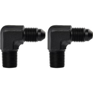EVIL ENERGY 3AN to 1/8" NPT Male 90 Degree Fitting Aluminum Balck 2PCS
