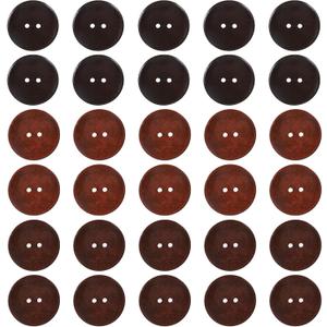 30Pcs Classic Wooden Buttons, 1-1/2 inch(38mm) 2 Hole Round Wood Sewing Button DIY Crafts Wood Button for Sewing DIY Craft Clothing, 3 Colors