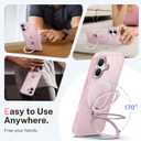 for iPhone 17 Case: with 360 Spin Magnetic Stand, Camera Control Button, Fit for MagSafe, Military Drop Protection, Protective Slim Phone Cover for iPhone17 with Ring Kickstand, 6.3", Pink