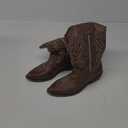 mysoft Women's Western Cowboy Boots Embroidered Mid-Calf Pointed Toe Cowgirl Boot (6, Brown)