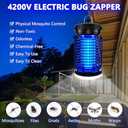 Bug Zapper Outdoor, Mosquito Zapper with LED Light, Fly Zapper Outdoor Indoor, Insect Zapper Electric Fly Traps, Plug in Mosquito Killer for Patio Yard