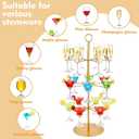 Cocktail Tree Stand for Drinks Champagne Tower for Parties, 3 Tiers 18 Holders Party Bar Wedding Metal Wine Glass Display Holder for Martinis Margarita Gin Wine Bridal Cups(Gold)