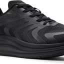 Men's Orthopedic Road Running Shoes: Comfortable Casual Arch Support Plantar Fasciitis Walking Sneakers for Flat Feet, Orthotic Outdoor Gym Work Sports Tennis Shoes for Foot and Heel Pain Relief (9 Wide, W1-black)