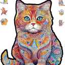 Crafthub Animal Puzzles | Wooden Jigsaw Puzzle | A3 Scottish Shorthair Cat Size | Adults & Kids | Cute Puzzle Pieces for Boys and Girls | 135 Piece