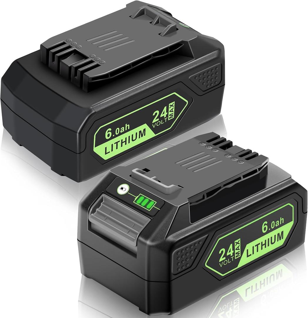 24V Battery Replacement for Greenworks: 24 Volt Lithium Lawn Mower Battery 29842 29852 LB24A020 for Greenworks 24V Trimmer Weed Blower - 6.0Ah 2 Pack
