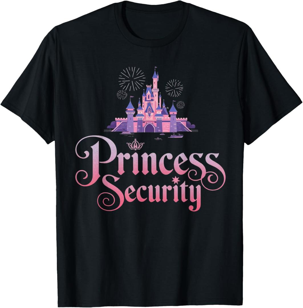 Princess Security Costume Cute Princess Girls Birthday T-Shirt (Black)