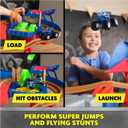 Monster Jam, Supercharge Speedway Playset, Megalodon and El Toro Loco Die-Cast Monster Trucks, Light Up World Finals Track Kids Toys for Boys Ages 3 and Up