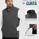 ASPO Men's Windproof Warm Golf Vest Outerwear with 6 Pockets Waterproof Winter Softshell Sleeveless Puffer Jacket for Hiking (Large, Dark Grey)
