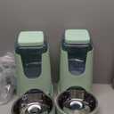 Pets Automatic Gravity Feeder Dogs 2.8L Food & 4L Water Dispenser Set with Stainless Steel Bowl for Small Medium Big Puppy Kitten(Light Green)