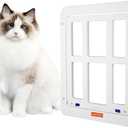 Small Dog Door for Screen Door, Inside Opening 8.2" x 9.6", Easy Install Pet Screen Door for Small Dog Cat Door with Magnetic Flap Lockable Door Insert for Sliding Door, White