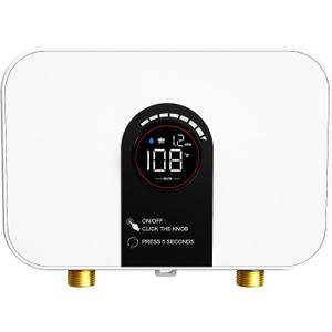 Tankless Water Heater Electric 4500W 110V Instant Hot Water Heater On-Demand with LED Digital Display, Memory function Technology & touch, IPX4 Waterproof for RV Bars, Hair Salons, Easy Install