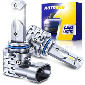 AUTOONE 9005 Light Bulbs HB3 LED, 1:1 Mini Size, 60,000LM Brightness, No Flicker 6500K Cool White, Easy 3 Min Plug and Play, IP68 Rated, Long Lifespan, 2 PCS