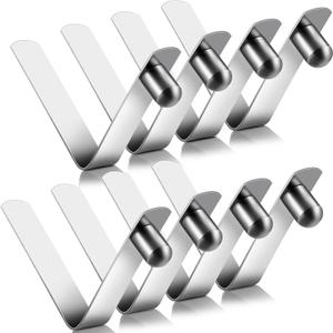 Moxweyeni 8 Pieces Push Button Spring Clips Tent Pole Clips Stainless Steel Kayak Paddle Spring Snap Clips Locking Tube Pin for Camping Kayak Paddle Tent Pole