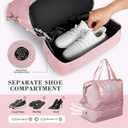 Geestock Travel Duffel Bags, Overnight Bags for women, Carry on Bag with Shoe Compartment & Trolley Sleeve, Hospital Bag for Women Labor Delivery, Gym, Weekender, Pink, 15.3"7.9"14.2"
