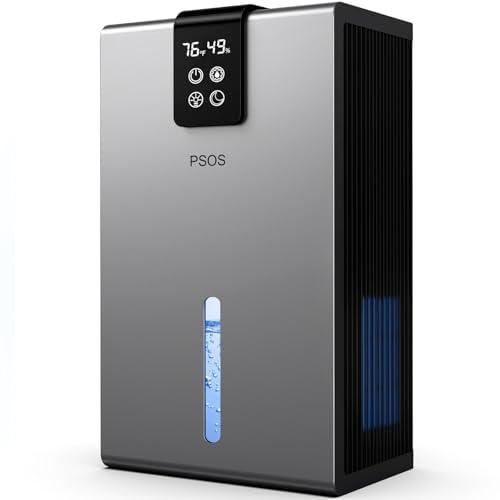Dehumidifier, Dehumidifiers for Home, 98 OZ Water Tank, (1000 sq.ft) Quiet Dehumidifier for Basement Bathroom Bedroom with Humidity Display, Auto Shut Off, Relaxing 7 Color Ambient Light(Black)