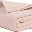 Salt Earth 100% Cotton Muslin Throw Blanket, 80"X90" Queen 4 Layered Gauze Blanket Throw for Couch, Bed, Living Room, Home, Light Christmas Blankets and Throws for Christmas Gifts (Rose Dust)