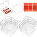 Clear Nail Storage Box Set, 6PCS Press on Nail Organizer with 30PCS Double-Sided Tape, Transparent Acrylic Nail Display Case for Nail Art, Home Salon Use