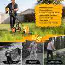 Electric Weed Wacker Cordless with Wheels,Electric Weed Eater Battery Powered 4000mAh,4 in 1 Grass Trimmer/Brush Cutter/Grass Edger/Small Lawn Mower,No String Trimmer with Blade, 2 Battery (Yellow)