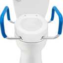 Mobo Heavy Duty Elongated Toilet Seat Riser, Easy to Install - 3.5" Lift - 300 lbs Capacity, Premium Padded Support Handles