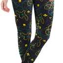 2 x Tipsy Elves Mardi Gras Leggings - Comfortable Non See-Through Mid and High Waisted Stretch Leggings (Black, M)
