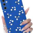 3 x for Samsung Galaxy A13 5G/A04S Phone Case, Fashion Flower Pattern Design Girls Women Liquid Silicone Cover, Slim Shockproof and Scratch-Resistant Soft Case for Samsung A13 - Blue