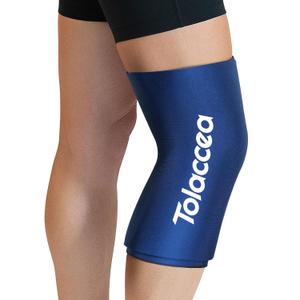 Tolaccea Hot & Cold Therapy Flexible Ice Packs Cold Therapy Compression Sleeve Reusable Gel Pack for Injury Cold Wrap for Knee Calf Elbow (Large (Pack of 1), Blue)