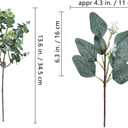 Winlyn 20 Pcs Mixed Artificial Oval Eucalyptus Leaves Bulk with White Seeds Stems and Spray for Vase Floral Wreath Bouquets Wedding Greenery Decoration