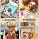 CiyvoLyeen Highland Cow Crochet Kit for Starters Animals Crochet Kit with Step-by-Step Video Tutorials Learn to Crochet Kits Gift Stuffs Crafts for Adults Cattle Lovers DIY Knitting Supplies Set of 2 (Brown)