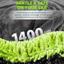KKV Full-Sized SUV Drying Towel, 48x24 Dual Sided Microfiber Car Cleaning Towel with Twisting Yarn Technique, 1400GSM Super Absorbent, Scratch-Free, Machine Washable (Dark Gray-Green Yellow)