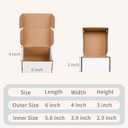 Fishat Small 6" x 4" x 3" White Corrugated Cardboard Shipping Boxes Set of 25, Heavy-Duty Mailing Box for Business, Packing, Literature Mailer and Storage