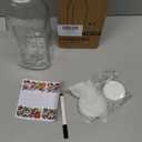 Syntic Square Liter Glass Milk Bottles with Airtight Lid - 100% Leak-Proof Heavy Duty Screw Cap, 32 Oz Glass Juice Bottles w Scale Mark, Reusable Jugs Pitcher for Homemade Juice(Extra 1 Lid and Pen)