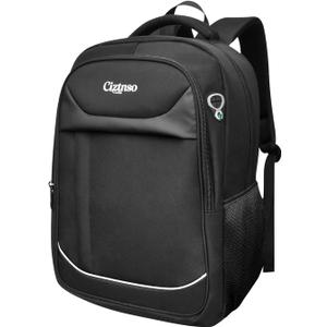 Travel Laptop Backpack for Men, Anti Theft Slim Durable Backpack for Women, with USB Port, Waterproof Business Computer Bag, for 18.4 inch Laptop and Notebook - Black