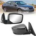 Right Passenger Side Mirror Compatible with Honda Accord 2008 2009 2010 2011 2012 Power Manual Folding Heated Door Mirrors Paint to Match 5 Pins