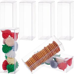 BENECREAT 20PCS Clear Wedding Favour Boxes 4.5x1.5x1.5 Rectangle PVC Transparent Gift Boxes for Candy Chocolate Festival Gift Packaging
