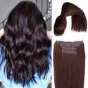 brown hair extensions 4 pcs (11in length), hair tie, comb