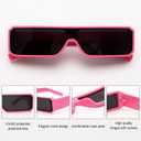 TYA Oversized Wrap Around Sunglasses for Women Men, Futuristic Rave Curved Lens Shades, Fashion Trendy Shield Sun Glasses (Small Pink Frame - Black Lens)