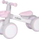 Kid's Balance Bikes for 1 Year Old Boys and Girls, 12-36 Months Toddler Ride-on with Adjustable Seat and a Front Basket, First Birthday Gifts (Pink)